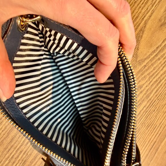 Kate Spade New York Navy Leather Crossbody Bag Pebbled - New - Never Used - Picture 9 of 15
